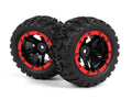 BlackZon Slyder MT Assembled Wheels & Tires (Black/Red) - OEM Replacement - 540194