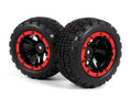 BlackZon Slyder ST Assembled Wheels & Tires (Black/Red) - OEM Replacement - 540196
