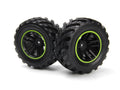 BlackZon Spryte Assembled Wheels & Tires (Black/Green) - OEM Replacement - 540324