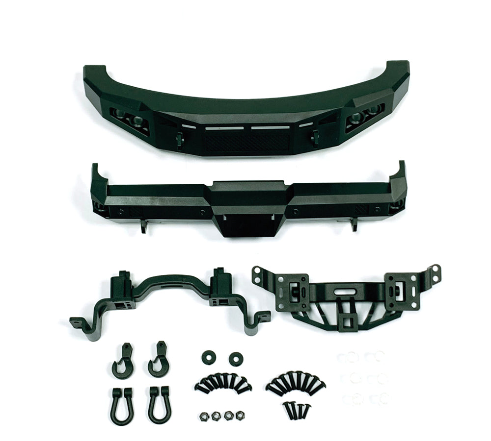 CEN Racing Complete Black Bumper Set - Front & Rear with Hooks - Ford F-250 1/10 Scale OEM Part CD0429