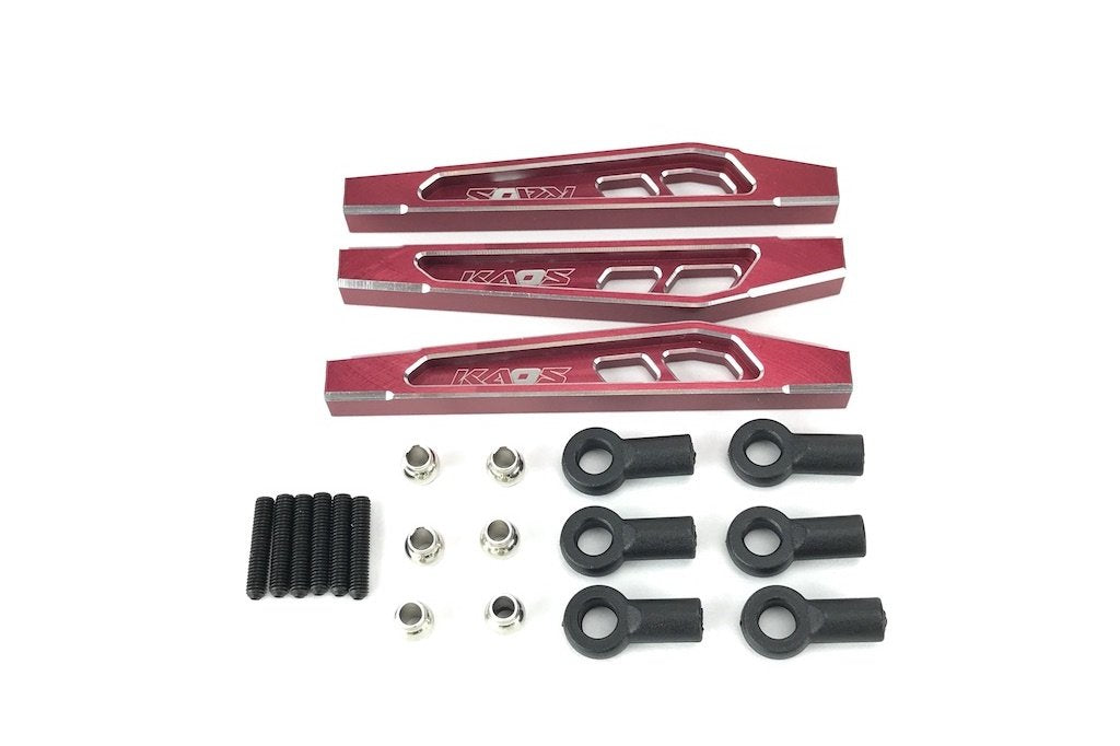 CEN Racing KAOS CNC Aluminum Front Upper & Lower Suspension Links (3pc) - 69mm Red - Ford F-450 Upgrade Part CKD369