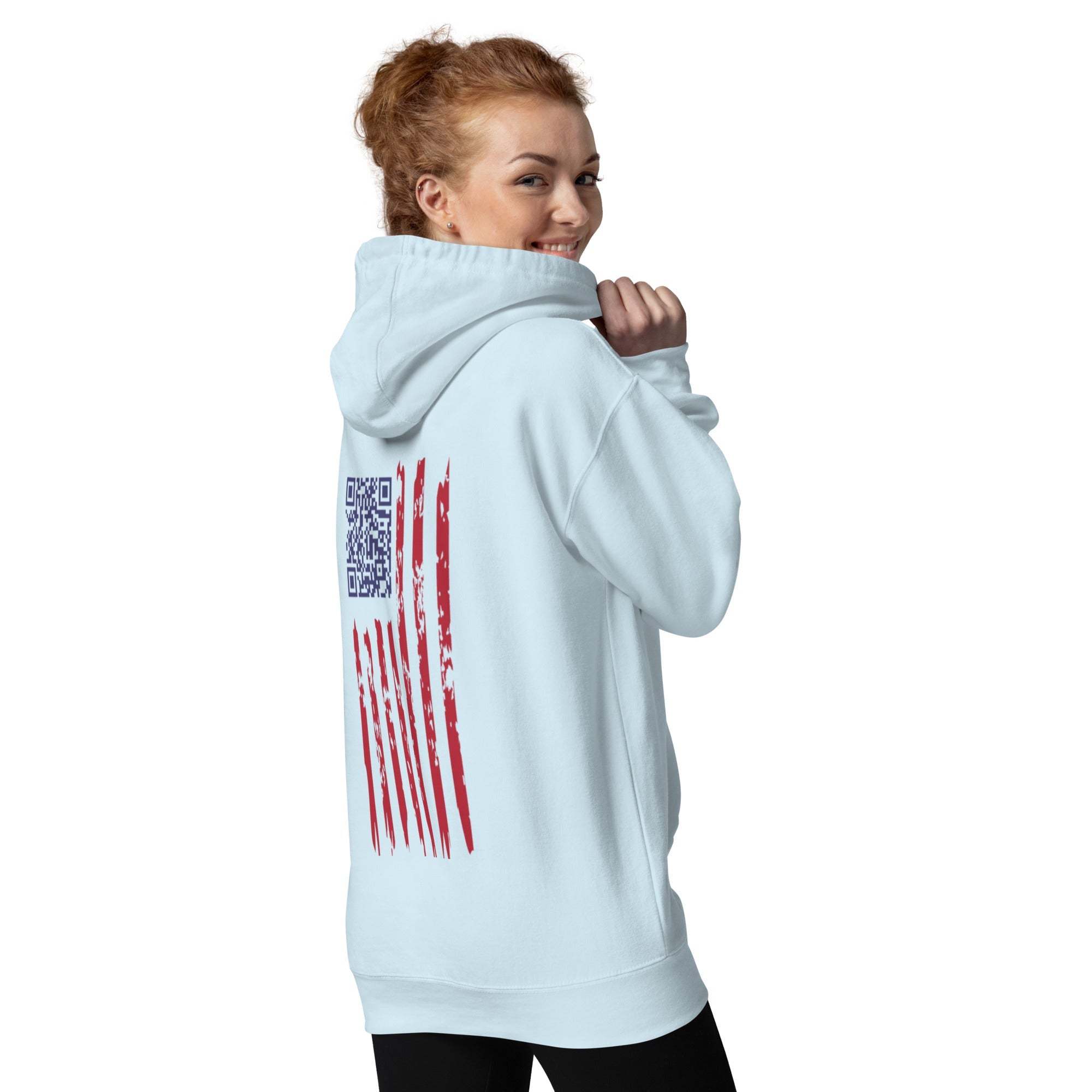 We the People Embroidered + easter-egg QR Code - Trump Dance - Unisex comfy Hoodie