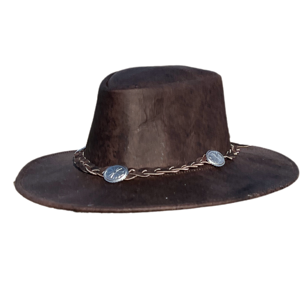 Crazy Horse Leather Rancher Hat - Chocolate
