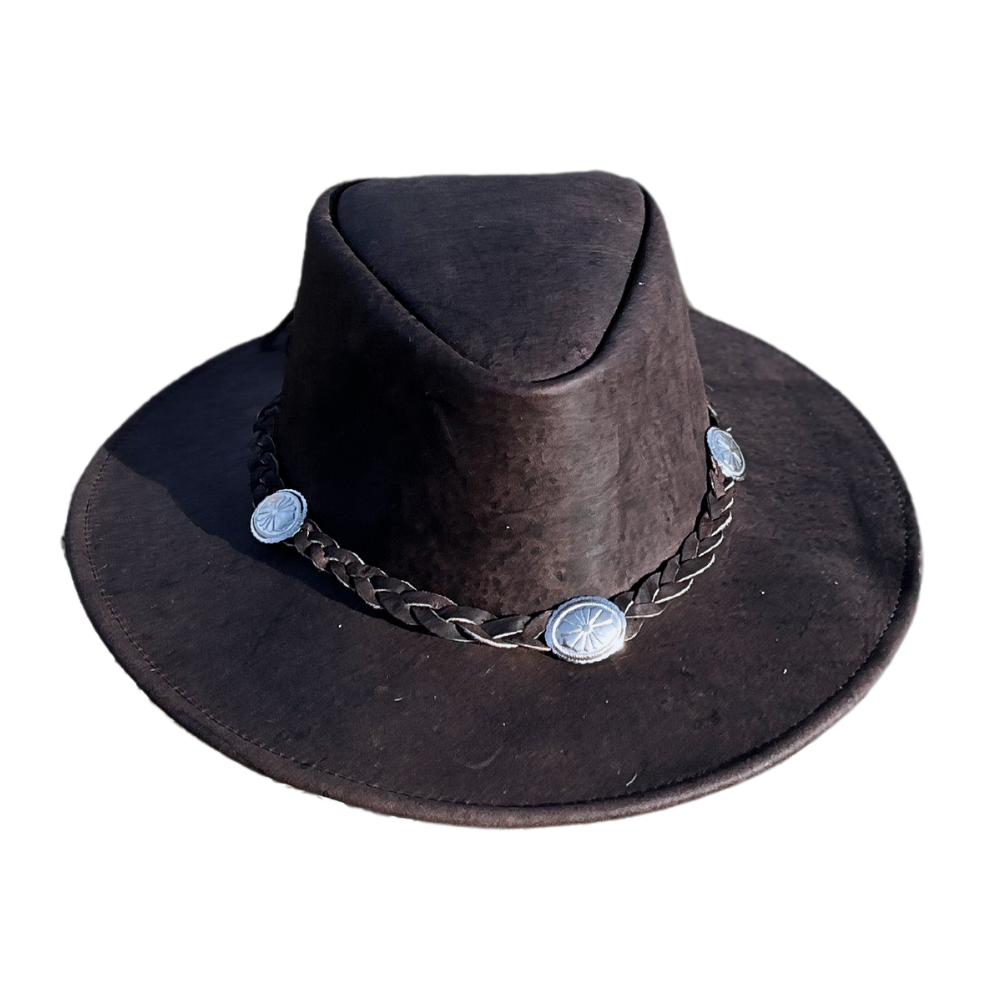 Crazy Horse Leather Rancher Hat - Chocolate