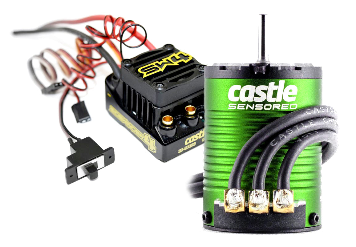 Castle Creations Sidewinder SW4 Waterproof ESC + 1406-5700kV Brushless Motor Basher Combo for 1/10 Scale