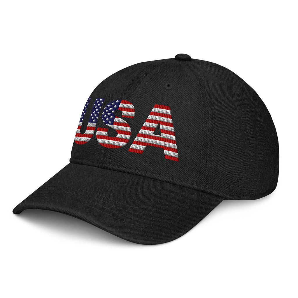 USA Patriotic - Denim Hat - 1 sided embroidery