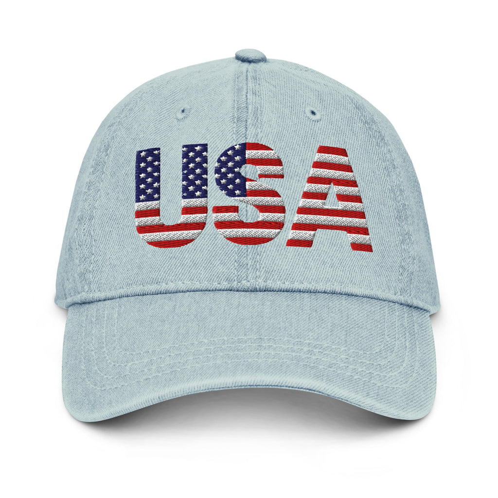 USA Patriotic - Denim Hat - 1 sided embroidery