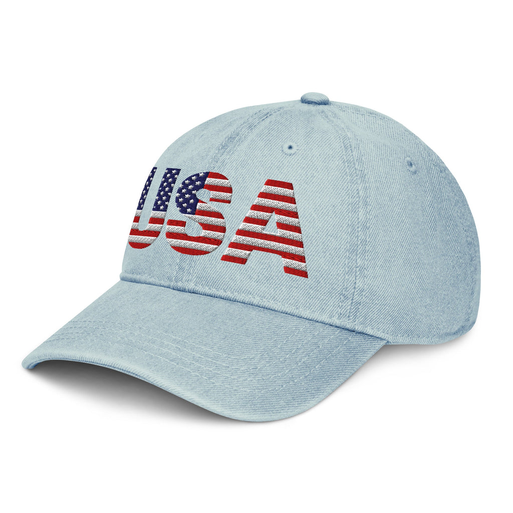 USA Patriotic - Denim Hat - 1 sided embroidery