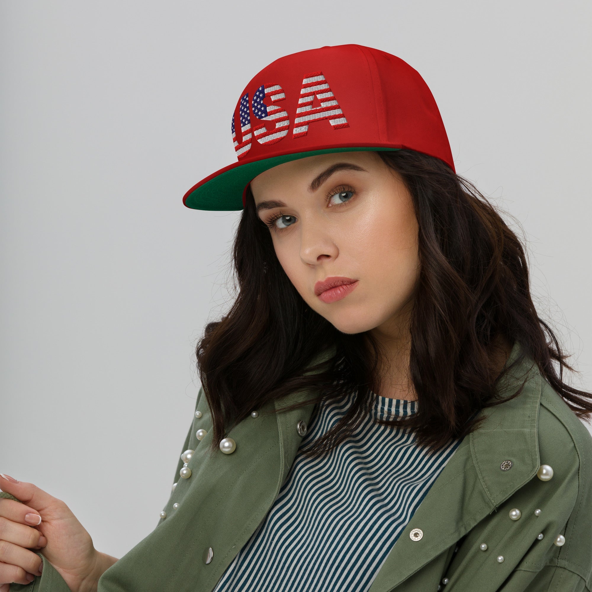 USA - Flat Bill Cap - 1 sided embroidery