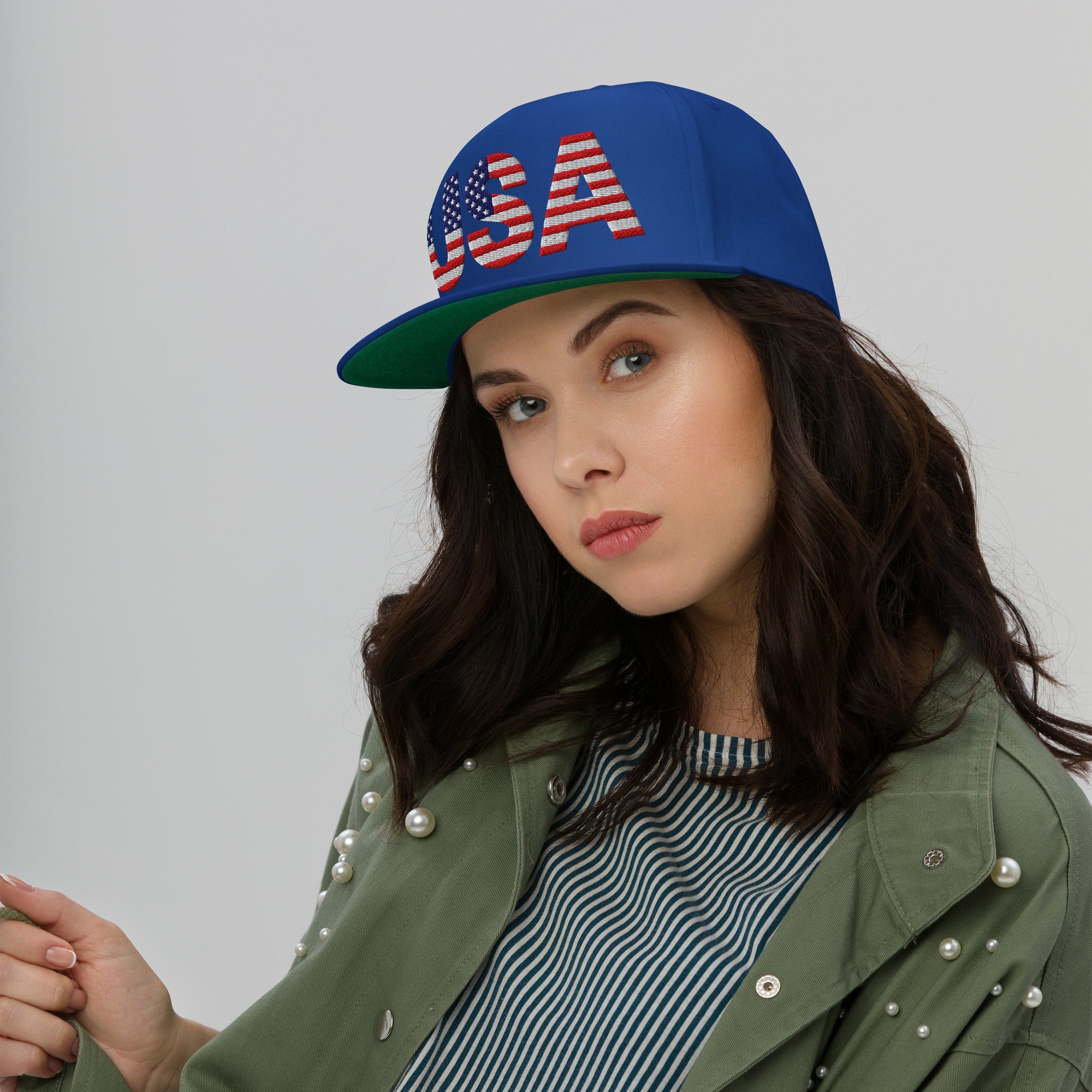 USA - Flat Bill Cap - 1 sided embroidery