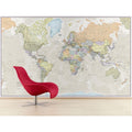 Giant World Wall Map Mural (antique)