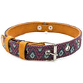 Handmade Leather Dog Collar — Aztec Embroidered | Camelot