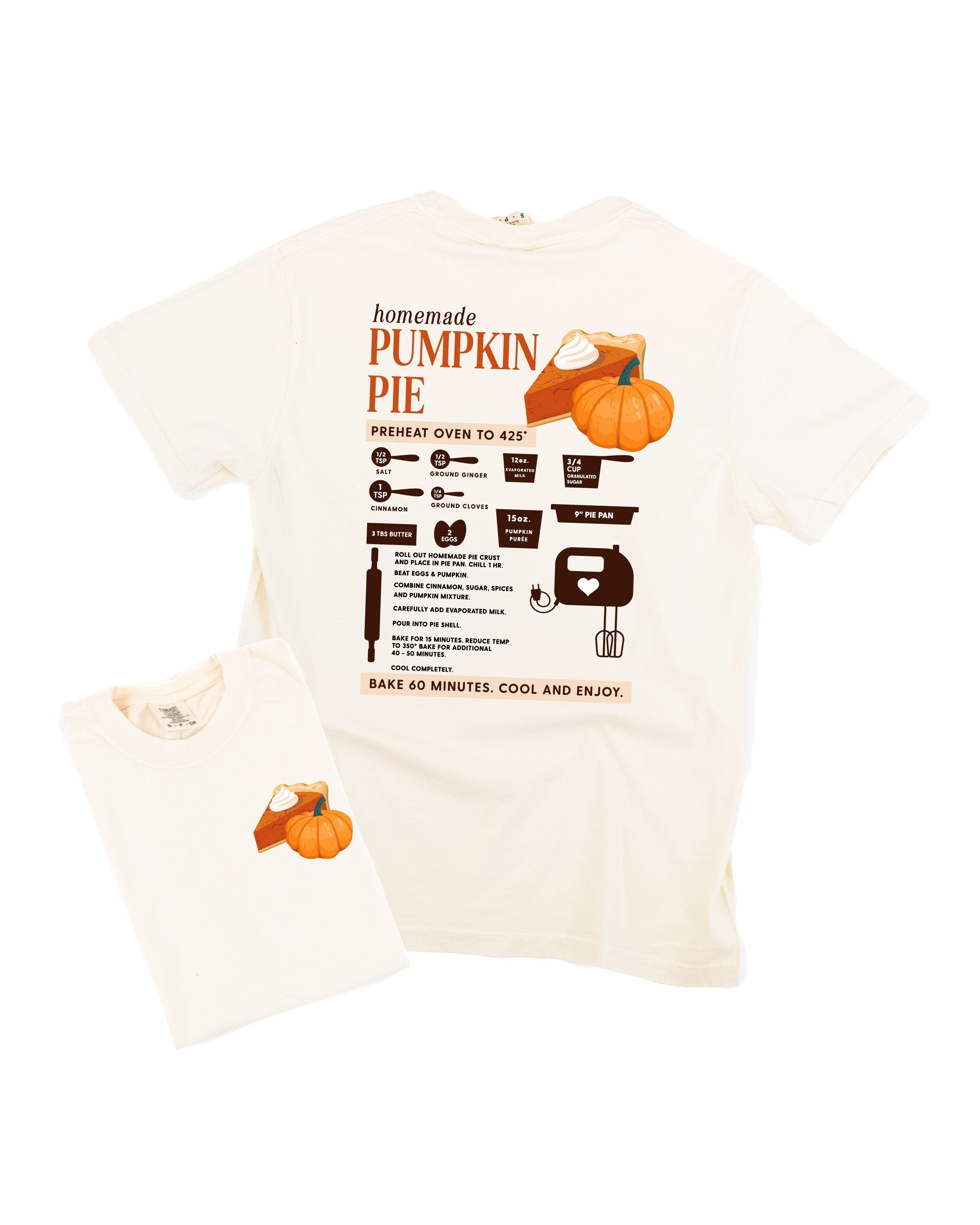 Homemade Pumpkin Pie - Set of 2 Coordinating Tees
