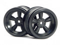 HPI Racing Black Vintage 5 Spoke Wheel 31mm 6mm Offset (2pcs) for 1/10 Scale On-Road Cars