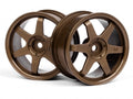 HPI Racing TE37 Wheel 26mm Bronze 0mm Offset for 1/10 Scale Touring Cars