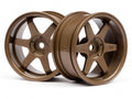 HPI Racing TE37 Wheel 26mm Bronze 6mm Offset for 1/10 Scale Touring Cars