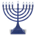 Zion Judaica Electric Hanukkah Menorah LED USB Powered Menorah Electronic Hanukkiah Battery Menorah Flamless Chanukah Candles (Blue 2)