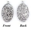 Saint Michael Medal Silver St Michaels Cast Medallion Firefighters Prayer Stainless Steel Chain Patron Saint of Police Officers Soldiers