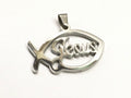 Fish Cross Necklace Cut with Jesus Silver Polished Pendant Ichthus Ichthys Greek Fish Outline Jesus Jewelry Jewellery