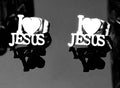 I Love JESUS Earring for Girls Black Gold Silver Lettering I Love Jesus Stud for Women Stud Modern Waterproof Hypoallergenic Stainless Steel