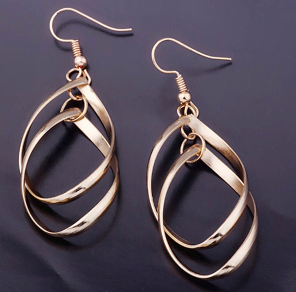 Infinity twist 2 hoop earrings drop dangle silver gold earrings for women girls jewelry jewellery