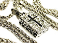 Hammered rectangle medallion cross viking crucifix cornerstone ancient brick weathered for man waterproof stainless biker