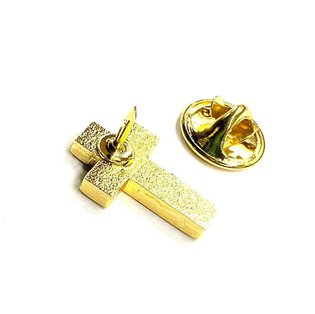 Silver cross lapel pin sweater gold brooch pin hat pin shirt pin tie pin for men man boys women girls catholic crucifix christ jewelry
