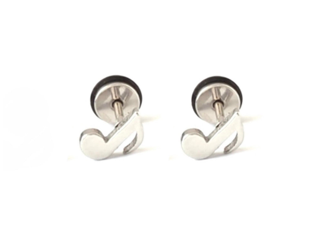 Athletic Music Note Earrings with Body Piercing hypoallergenic Quality Titanium music lover band teacher  Womans Girls