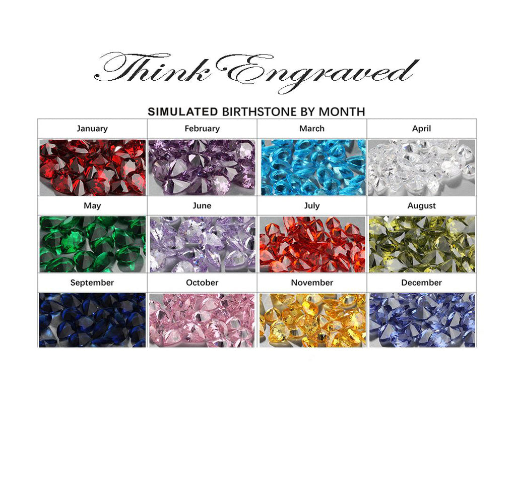 Custom 2 Birthstone Heart Name Necklace - 2 Cut Out Name Mother's Necklace