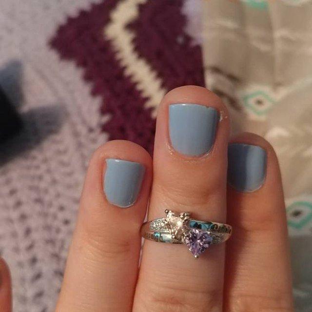 Personalized 2 Birthstones True Hearts Mothers Ring 2 Engraved Names