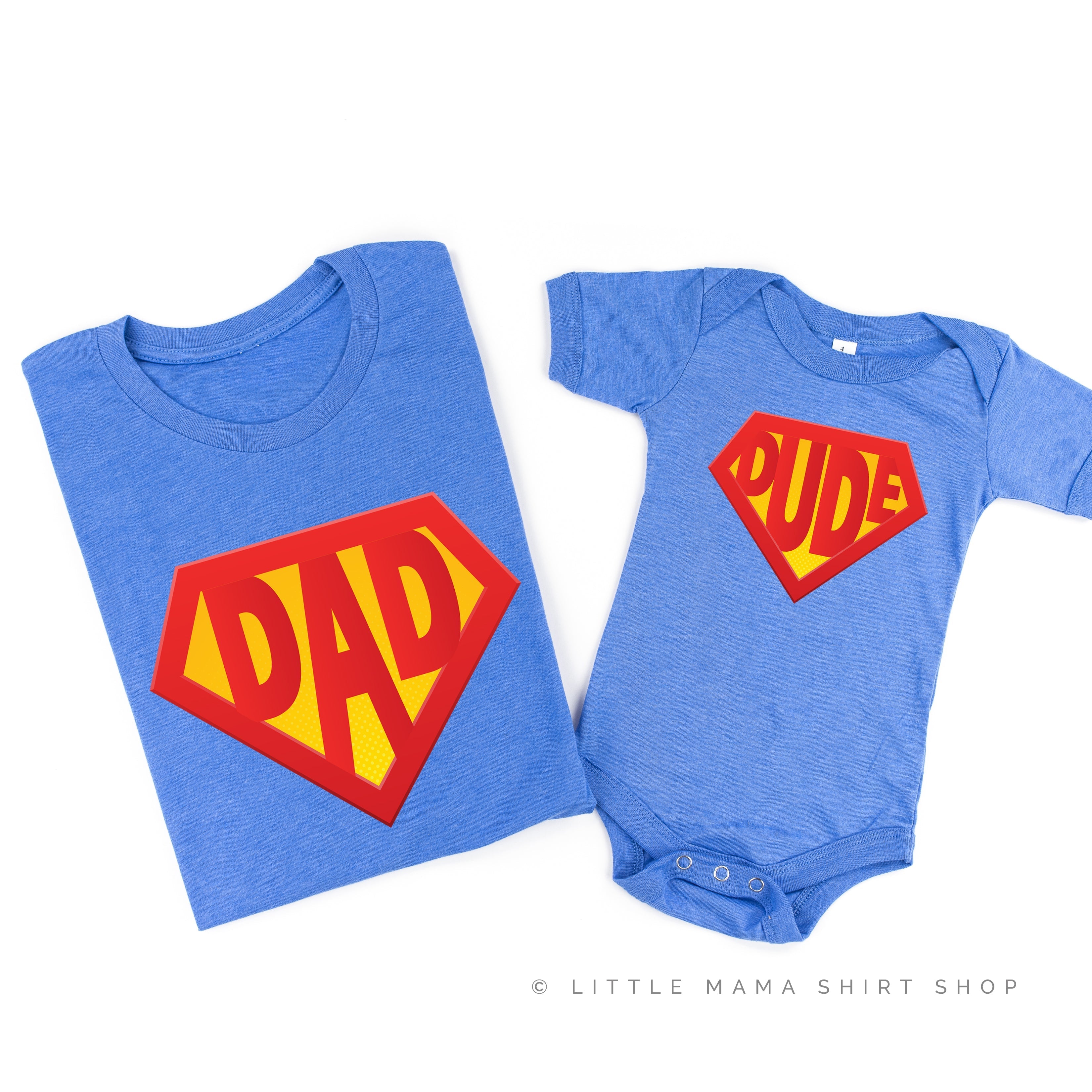 Super Dad / Super Dude - Set of 2 Lakeside Blue Tees