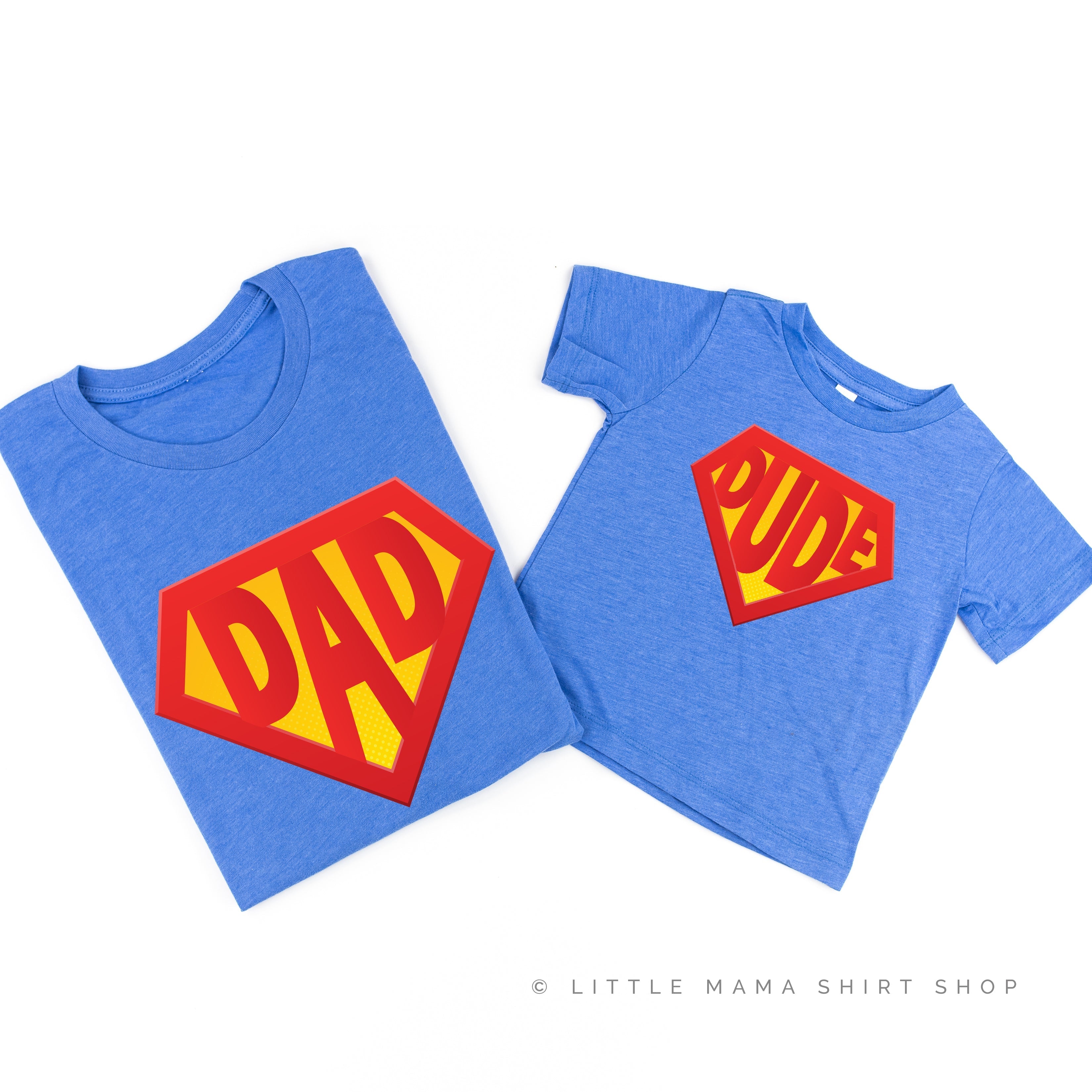 Super Dad / Super Dude - Set of 2 Lakeside Blue Tees
