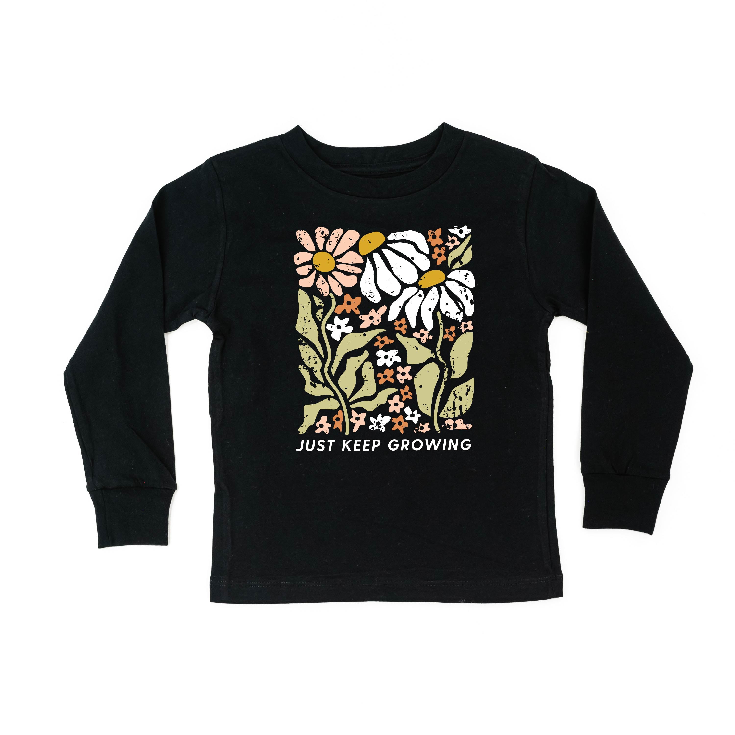 Just Keep Growing - Black Child Long Sleeve Tee