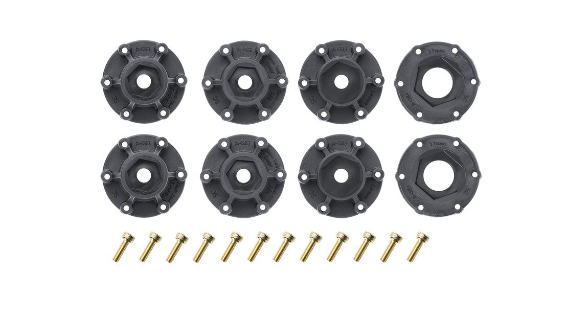 Louise R/C SC-Uphill 1/10 Short Course Tires Soft 12mm 14mm 17mm Removable Hex Mounted Black Rim Pair