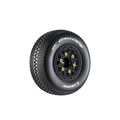 Louise R/C SC-Groove 1/10 Short Course Tires Soft 12mm 14mm 17mm Removable Hex Mounted Black Rim Pair