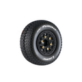 Louise R/C SC-Turbo 1/10 Short Course Tires Soft 12mm 14mm 17mm Removable Hex Mounted Black Rim Pair