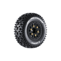 Louise R/C SC-Pioneer 1/10 Short Course Tires Soft 12mm 14mm 17mm Removable Hex Mounted Black Rim Pair