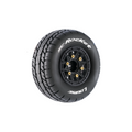 Louise R/C SC-Rocket 1/10 Short Course Tires Soft 12mm 14mm 17mm Removable Hex Mounted Black Rim Pair