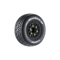 Louise R/C SC-Rocket M Oval Track 1/10 Short Course Road Tires Soft 12mm 14mm 17mm Removable Hex Mounted Black Rim Pair