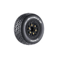 Louise R/C SC-Rocket M Oval Track 1/10 Short Course Tires Super Soft 12mm 14mm 17mm Hex Black Rim Pair