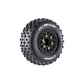 Louise R/C SC-Rock 1/10 Short Course Tires Soft 12mm 14mm 17mm Removable Hex Mounted Black Rim Pair