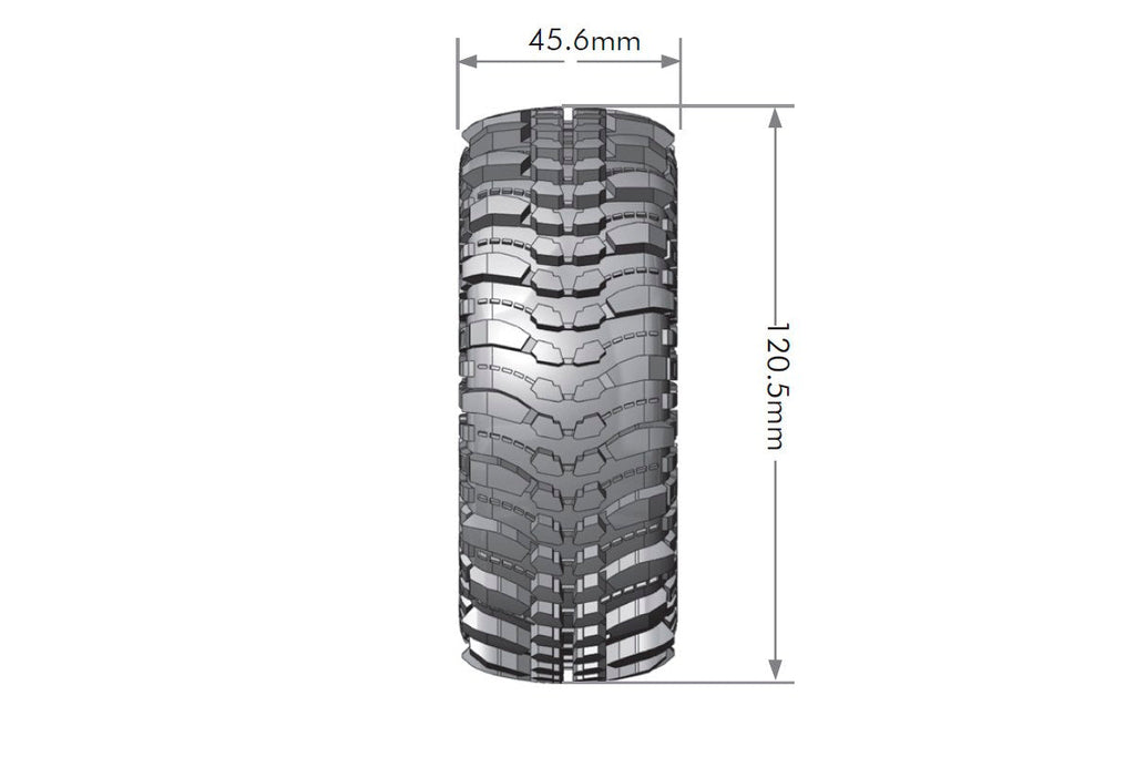 Louise R/C CR-Champ 1/10 1.9" Crawler Tires Mounted 12mm Hex Super Soft Black Rim Pair