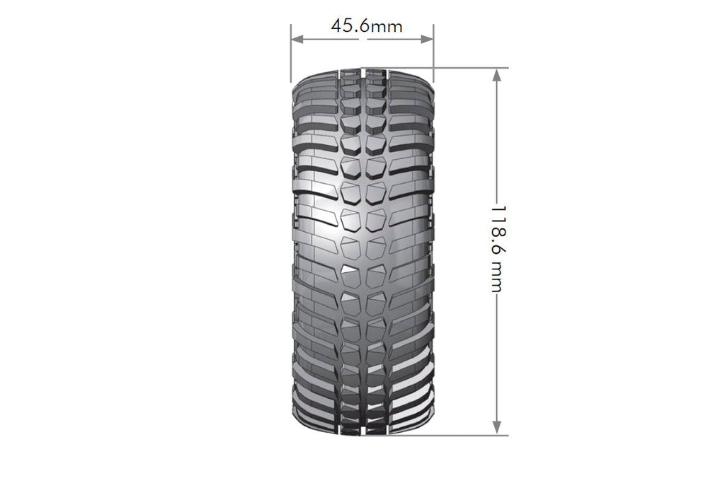 Louise R/C CR-Ardent 1/10 1.9" Crawler Tires Mounted 12mm Hex Super Soft Black Rim Pair