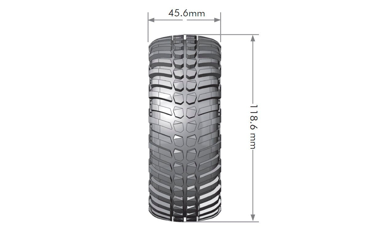 Louise R/C CR-Ardent 1/10 1.9" Crawler Tires Mounted 12mm Hex Super Soft Black Rim Pair
