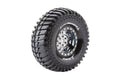 Louise R/C CR-Ardent 1/10 1.9" Crawler Tires Mounted 12mm Hex Black Chrome Rim Pair