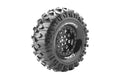 Louise R/C CR-Rowdy 1/10 1.9" Crawler Tires Mounted 12mm Hex Super Soft Black Rim Pair