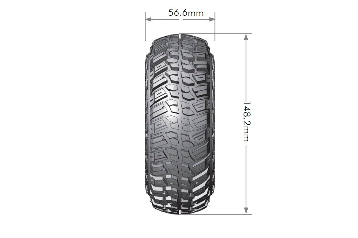 Louise R/C CR-Griffin 1/10 2.2" Crawler Tires Mounted 12mm Hex Super Soft Black Rim Pair
