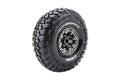 Louise R/C CR-Griffin 1/10 2.2" Crawler Tires Mounted 12mm Hex Black Chrome Rim Pair
