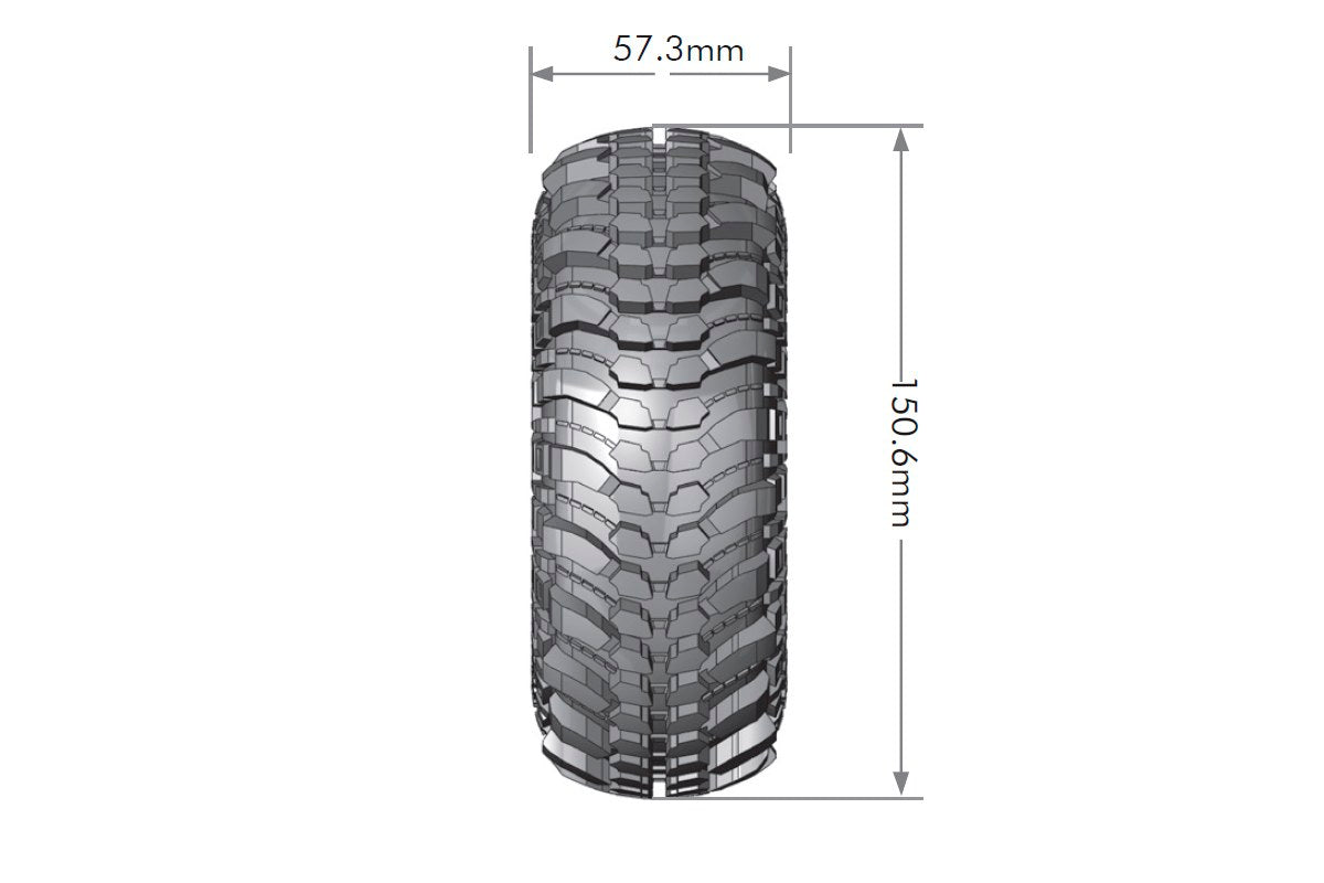 Louise R/C CR-Champ 1/10 2.2" Crawler Tires Mounted 12mm Hex Super Soft Black Rim Pair