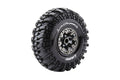 Louise R/C CR-Champ 1/10 2.2" Crawler Tires Mounted 12mm Hex Black Chrome Rim Pair